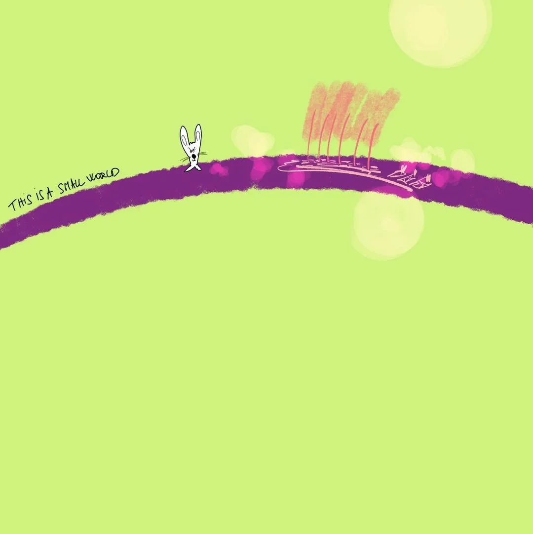 &lsquo;today&rsquo; 
message: THIS IS A SMALL WORLD 

#365doodlesbysimoniddol #emotionalsupportanimal #bunny #today #smallworld