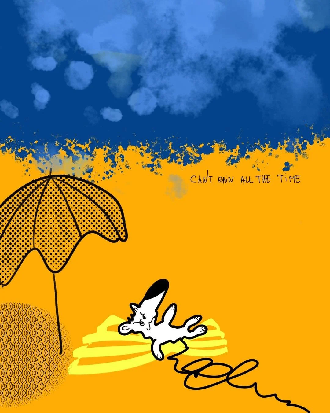 &lsquo;overconfident mouse&rsquo; 
message: CAN&rsquo;T RAIN ALL THE TIME 

#365doodlesbysimoniddol #emotionalsupportanimal #mouse #overconfidence #cantrainallthetime