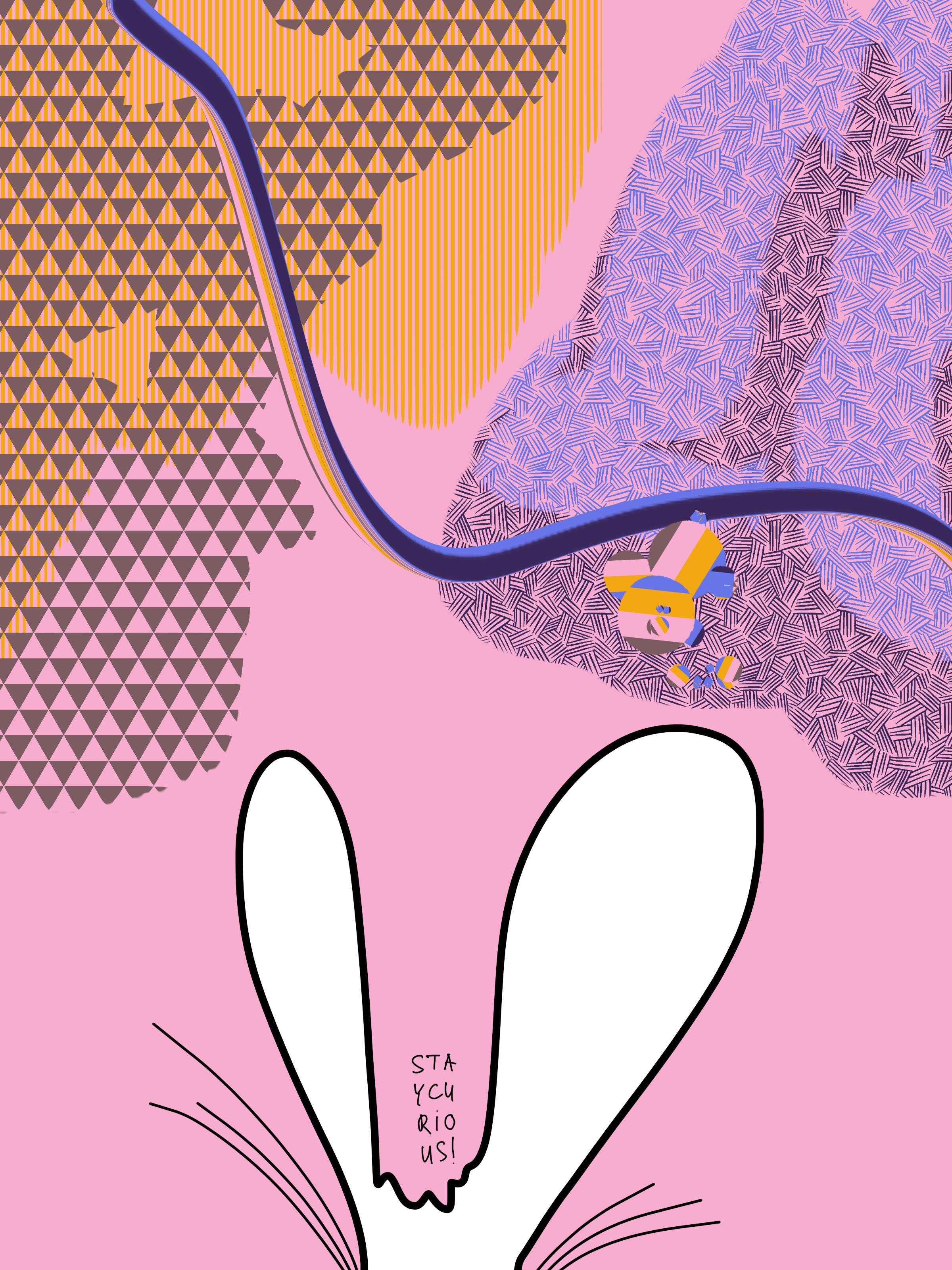 There&rsquo;s no need to overdraw everything. Sometimes, colors and shapes naturally create spaces. And the message fits the  story for today perfectly (the DJ nerd stuff) It&rsquo;s worth being curious and trying things out. 

&lsquo;stay&rsquo; 
me