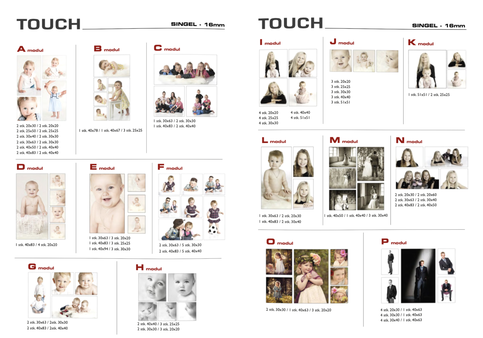 Et kvalitetsprodukt i stilren design håndlaget på Lundeby &amp; CoTouch ble kalt “det nye lerret” når det ble lansert for noen år siden da man enkelt kan sette sammen en egen collage. Perfekt for familiebilder! Ett stilrent og elegant design som gjø…