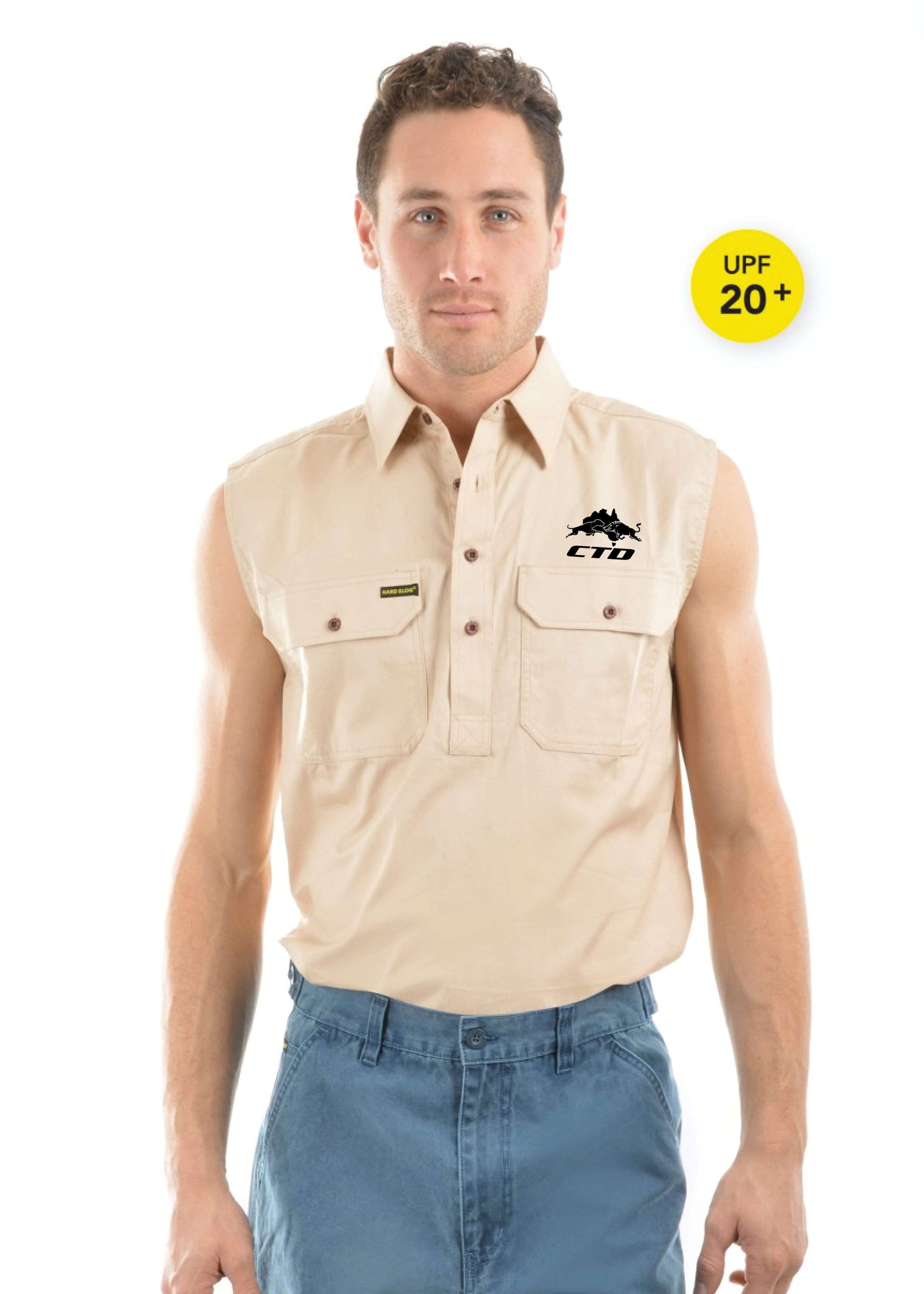 Sleeveless work shirts