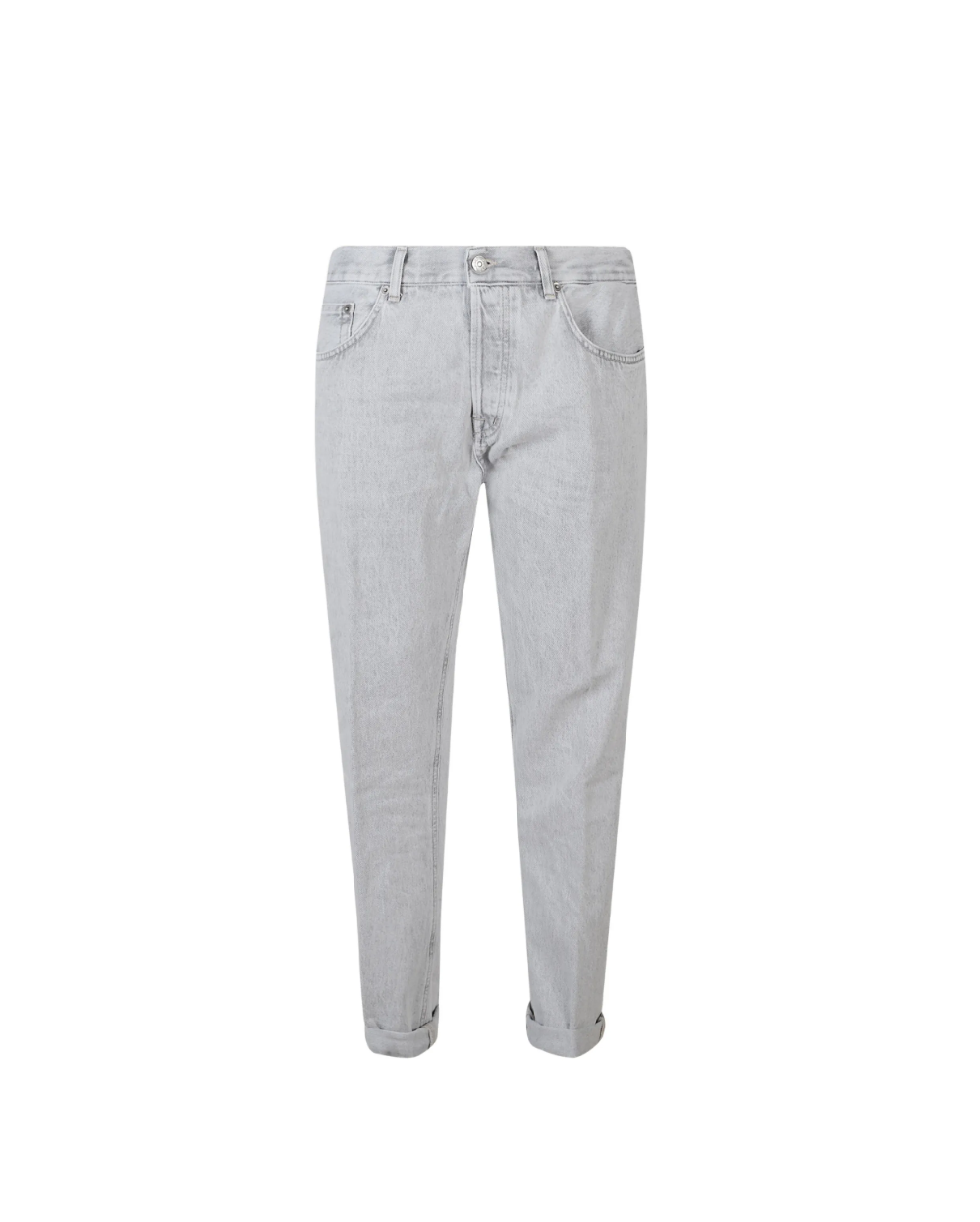 Dondup Bray jeans in grey with five-pocket design and belt loops, made in Italy.