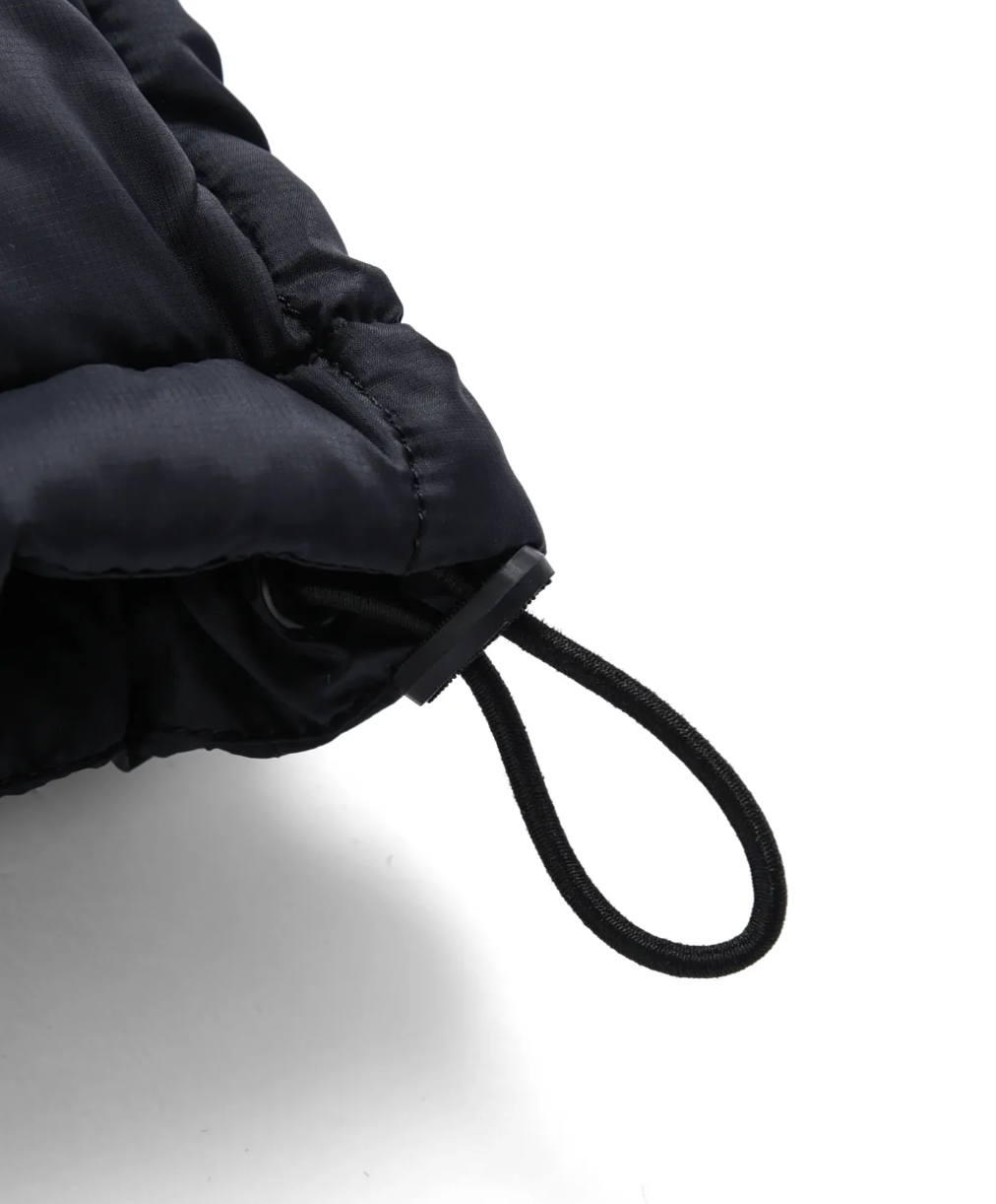 TAION Unisex Mountain Packable Volume Down Hood Coat in black with 800FP down and included storage bag.
