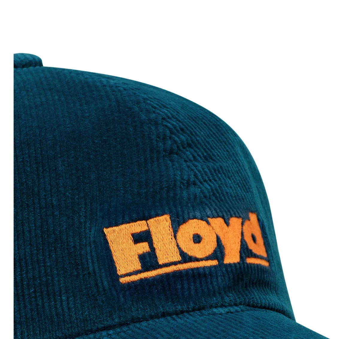 Floyd Cap Cord in Wave Blue, a unisex 11-wale corduroy cap with signature Floyd embroidery and adjustable fit.