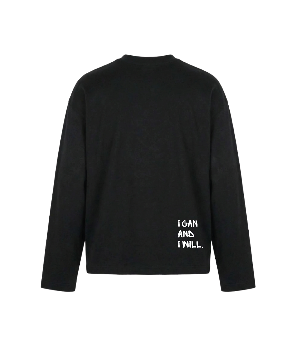 GEORGE. STUDIOS HORIZON Heavyweight Unisex Longsleeve T-Shirt in colour black