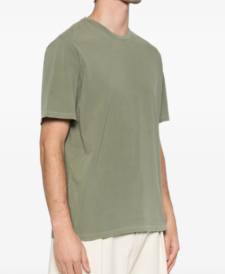 Majestic Filatures Men’s Crew-Neck T-Shirt Matcha Green with short sleeves and straight hem
