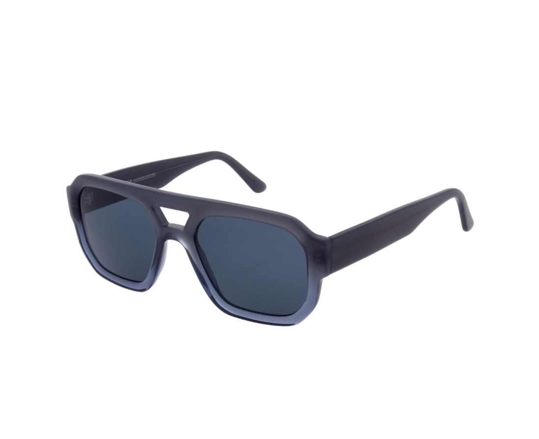 Andy Wolf DANDELION sunglasses in blue acetate with angular aviator shape and bold top bar.