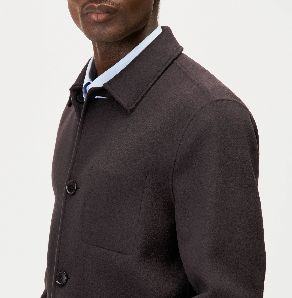 Drykorn MAKONA Wool-Blend Jacket for men in Brown with a regular fit, patch pockets and refined workwear-inspired design. (Kopie)
