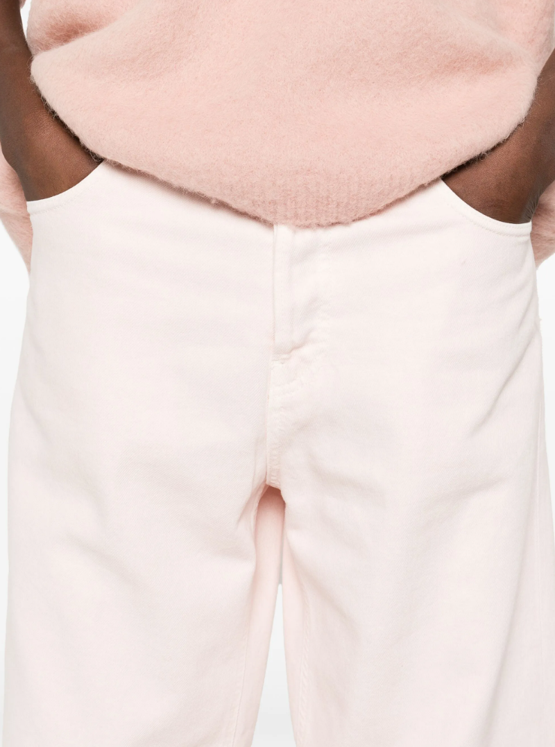 Haikure Betty jeans in soft ecru pink made from organic cotton with five-pocket design.