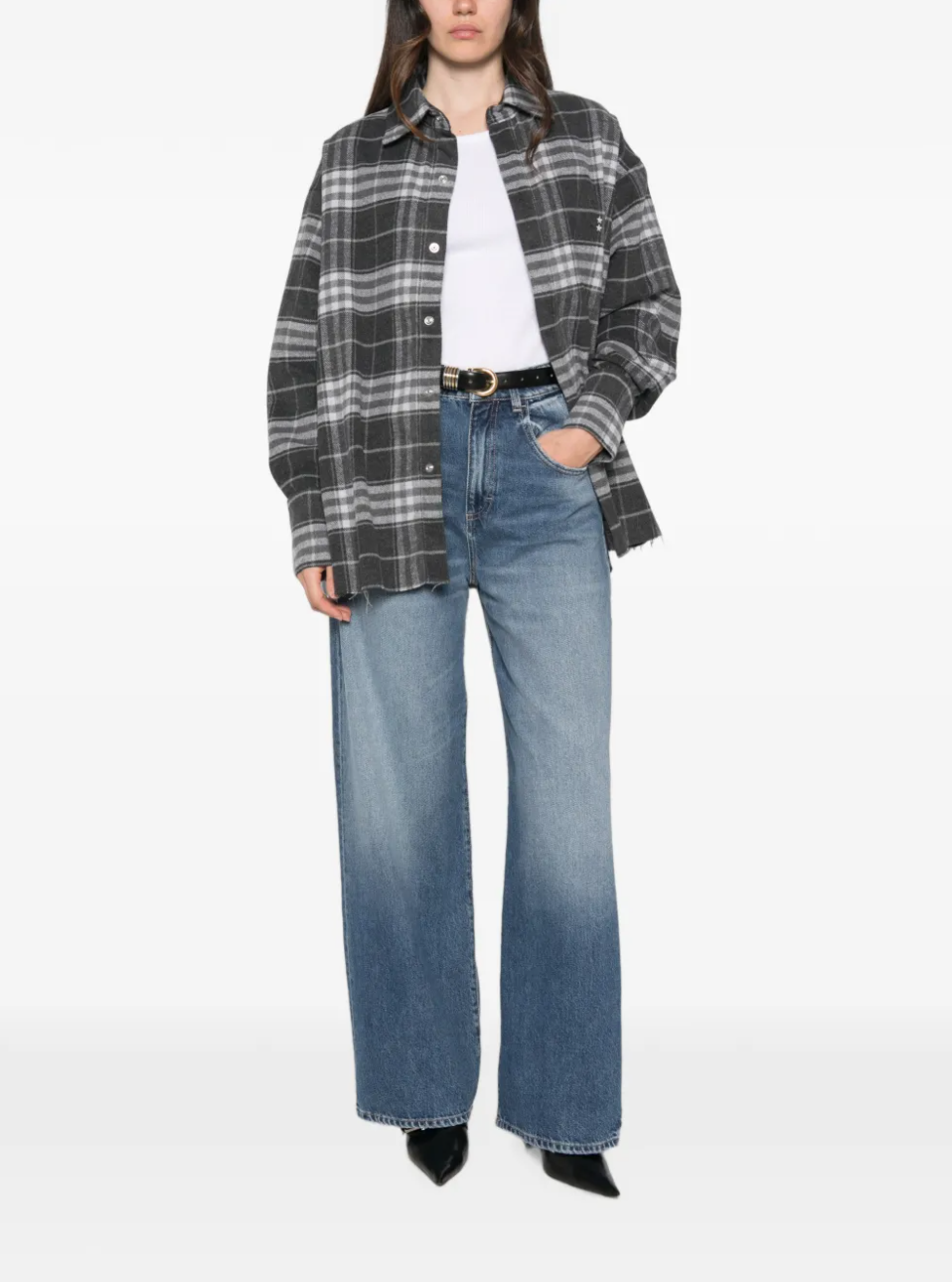 Icon Denim Poppy wide-leg jeans in Eclipse with faded wash and relaxed silhouette.