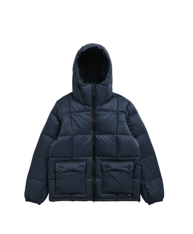 TAION Unisex Mountain Packable Volume Down Jacket in dark navy.