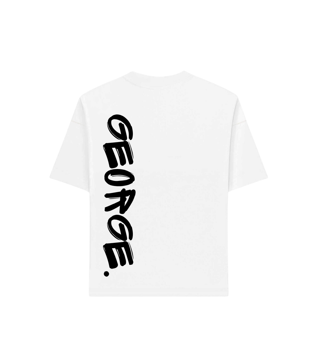 GEORGE. STUDIOS BLAZE Heavyweight Unisex T-Shirt in colour white