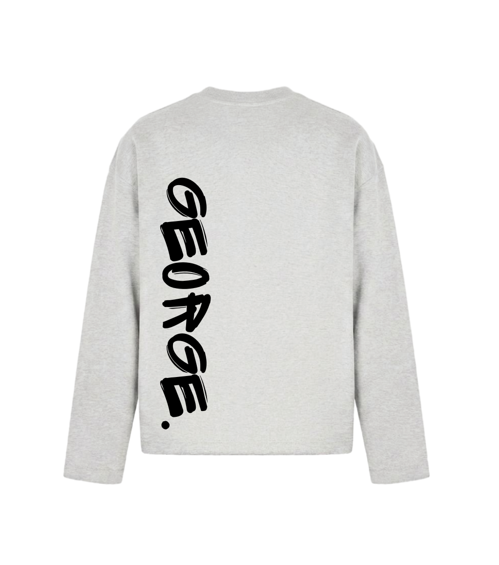 GEORGE. STUDIOS BLAZE Heavyweight Unisex Longsleeve T-Shirt in colour grey