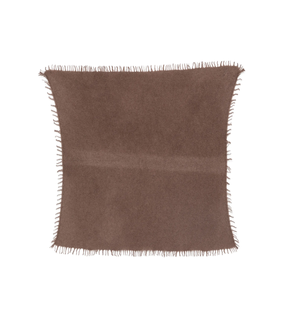 WARM-ME FELIX Cashmere Scarf in French Roast, crafted from 100% pure cashmere with a soft brushed finish and delicate fringed edges.