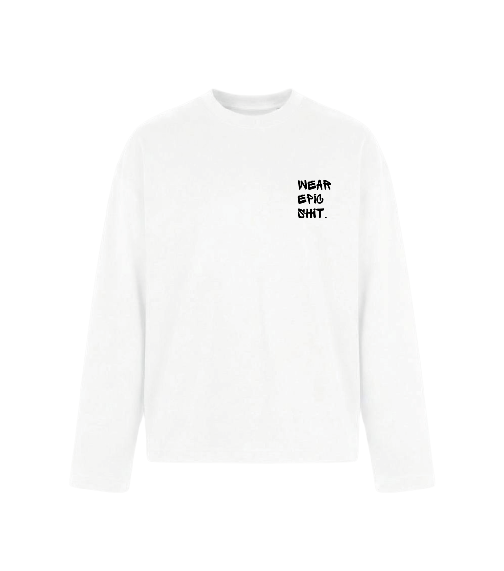 GEORGE. STUDIOS BLAZE Heavyweight Unisex Longsleeve T-Shirt in colour white
