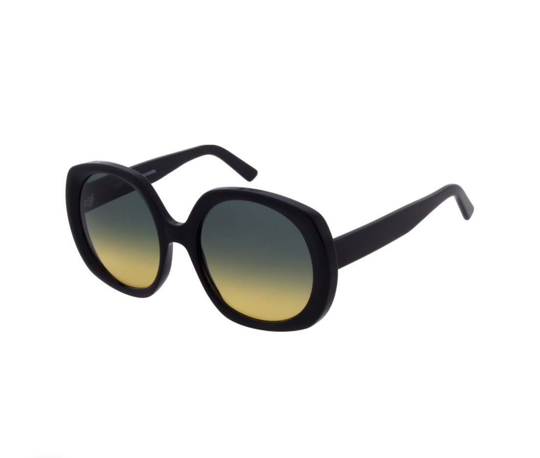 Andy Wolf PARIS sunglasses in black acetate with oversized rectangular shape and bold design.