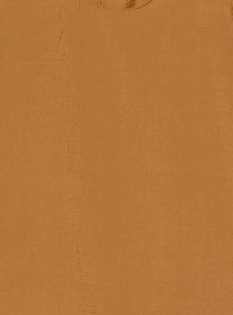 Brown sleeveless scoop neck top by Tela, made in Italy with a minimalist silhouette for effortless modern styling.