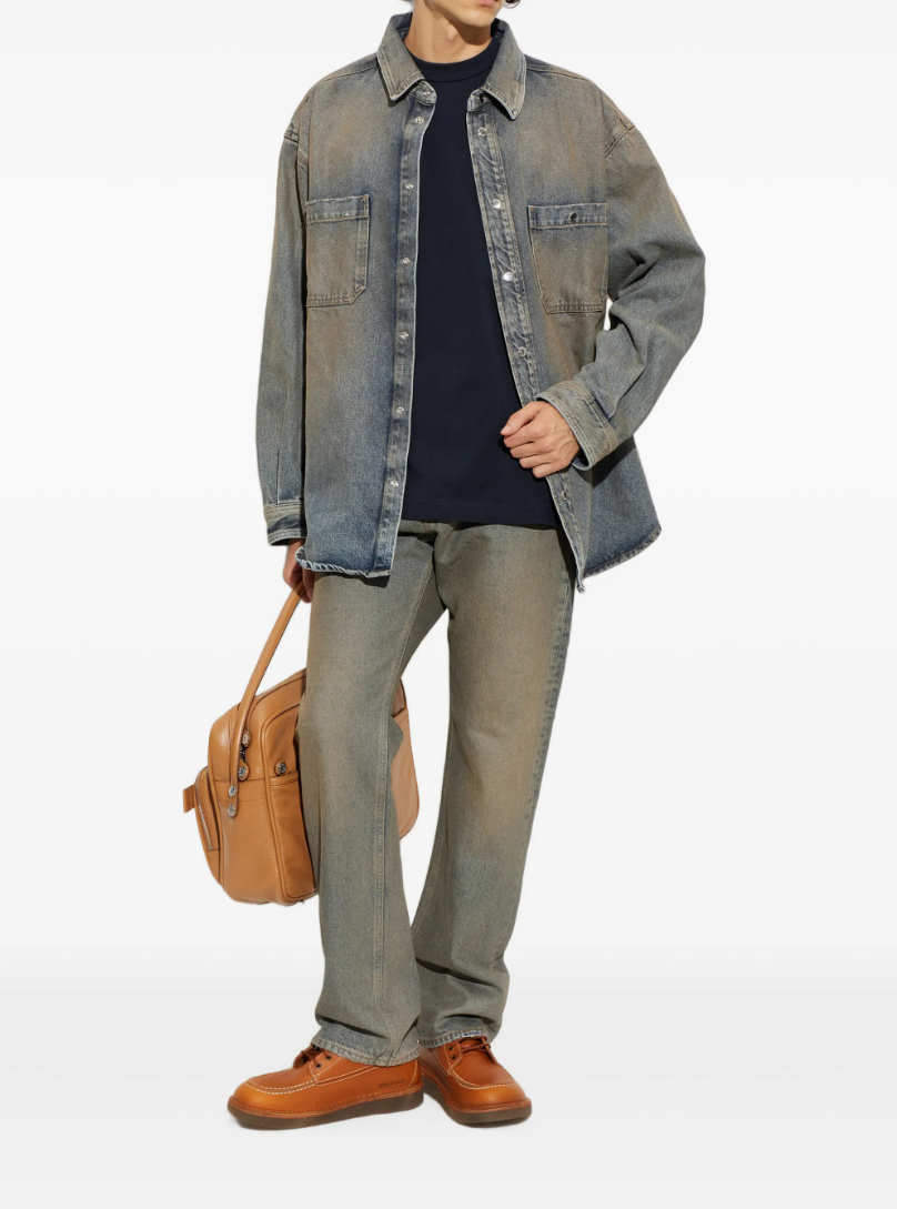 Haikure BLAKE Jeans for men in Ziggy Blue with a straight-leg fit, faded finish and classic five-pocket design. Made in Italy.