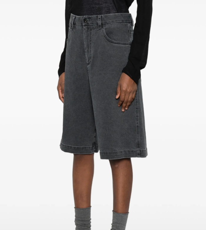 TELA Women Denim Bermuda Shorts Grey