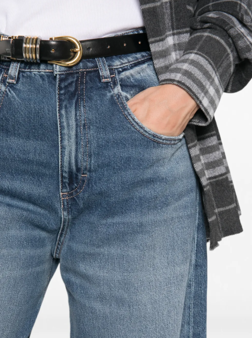 Icon Denim Poppy wide-leg jeans in Eclipse with faded wash and relaxed silhouette.