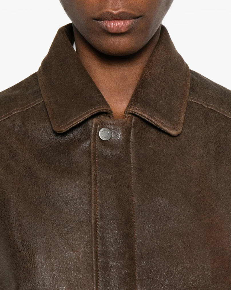 Haikure Women Leather Gilet Brown