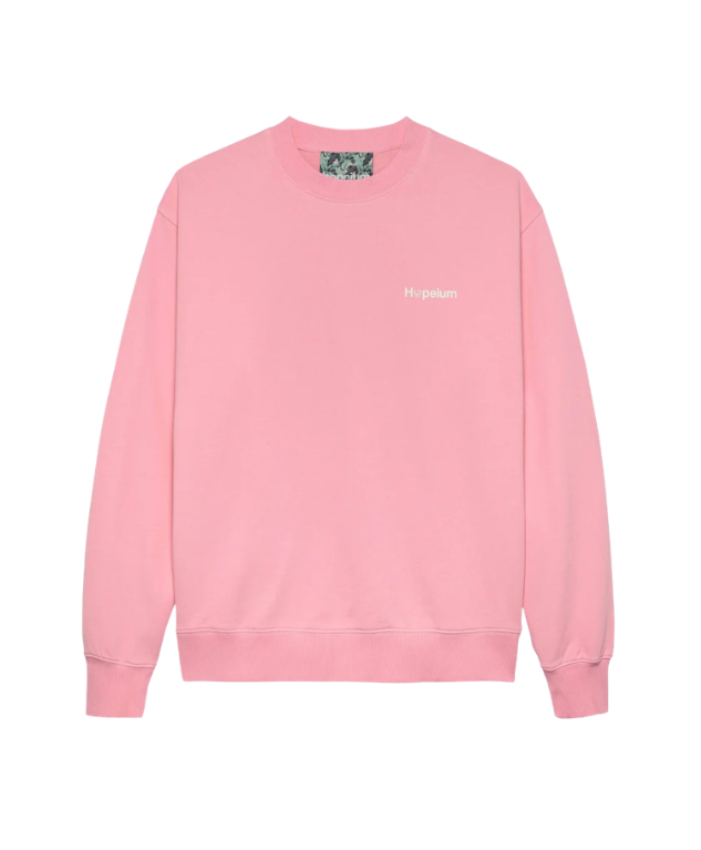 HOPEIUM LOGO crewneck sweatshirt in pink with oversized fit and large back logo.