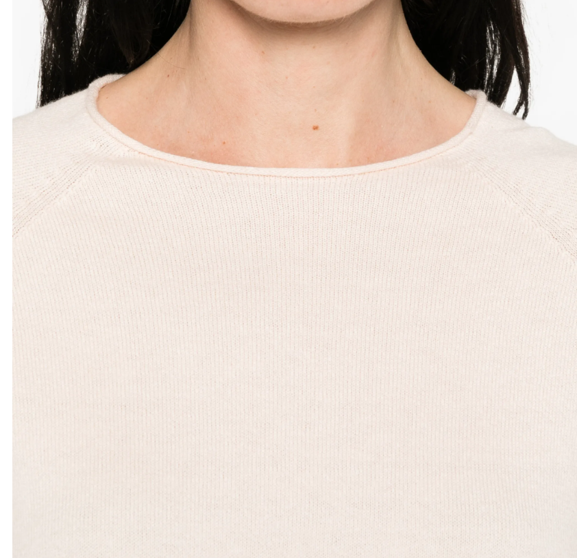 Drykorn MOENY knit T-shirt in rose with oversized fit, cotton-cashmere blend, and crew neckline.