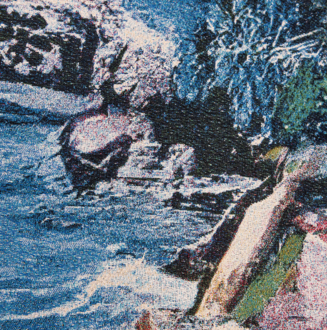 Drykorn JOTTAR jacquard jacket in bluestone with coastal-inspired pattern, regular fit, and zip closure.