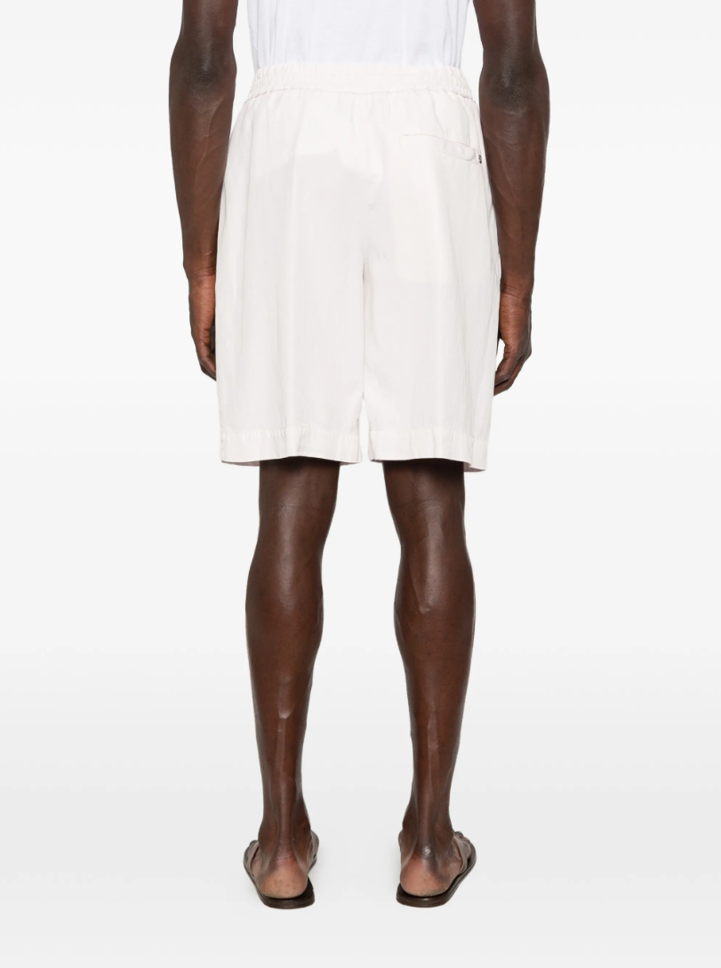 Dondup bermuda shorts in light pink with drawstring waist, elastic waistband, and tailored look.