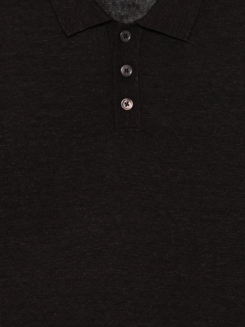 Drykorn TRITON polo shirt in dark brown with linen-viscose blend, button placket, and regular fit.