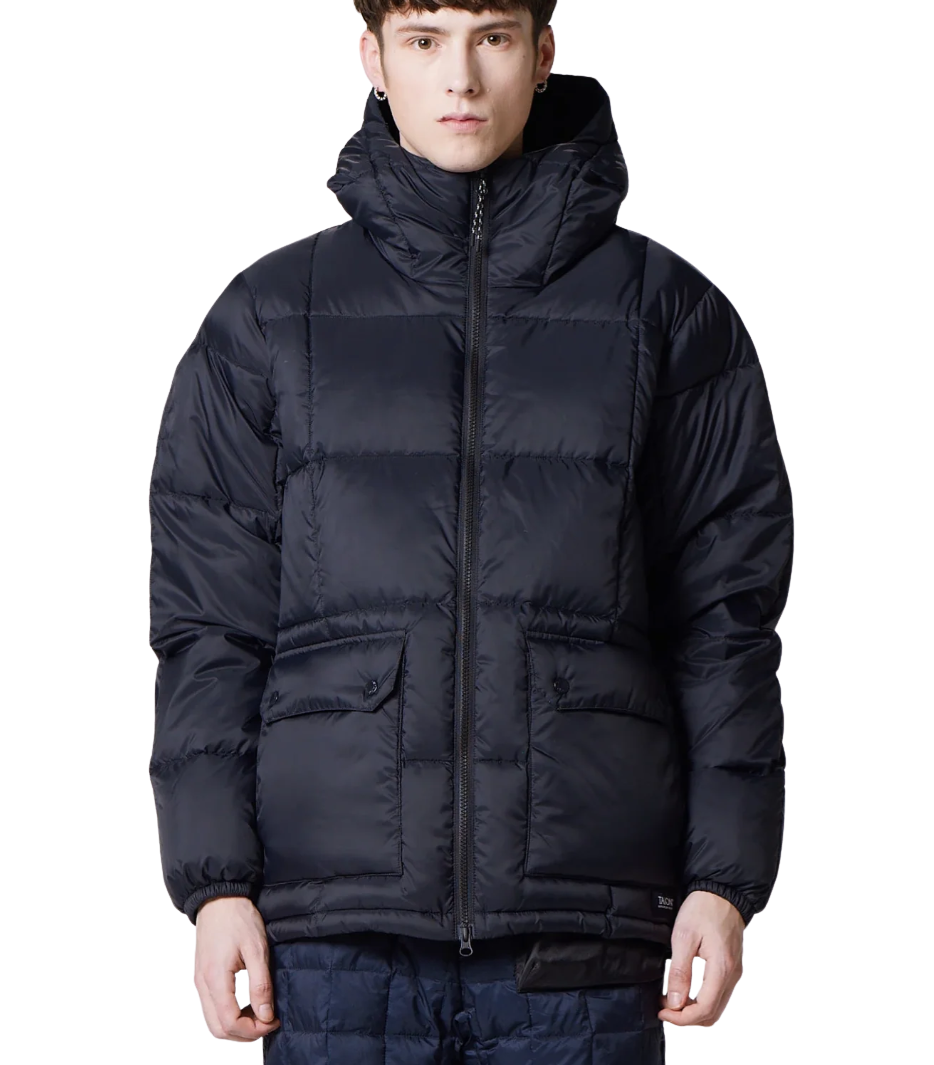 TAION Unisex Mountain Packable Volume Down Jacket in dark navy.