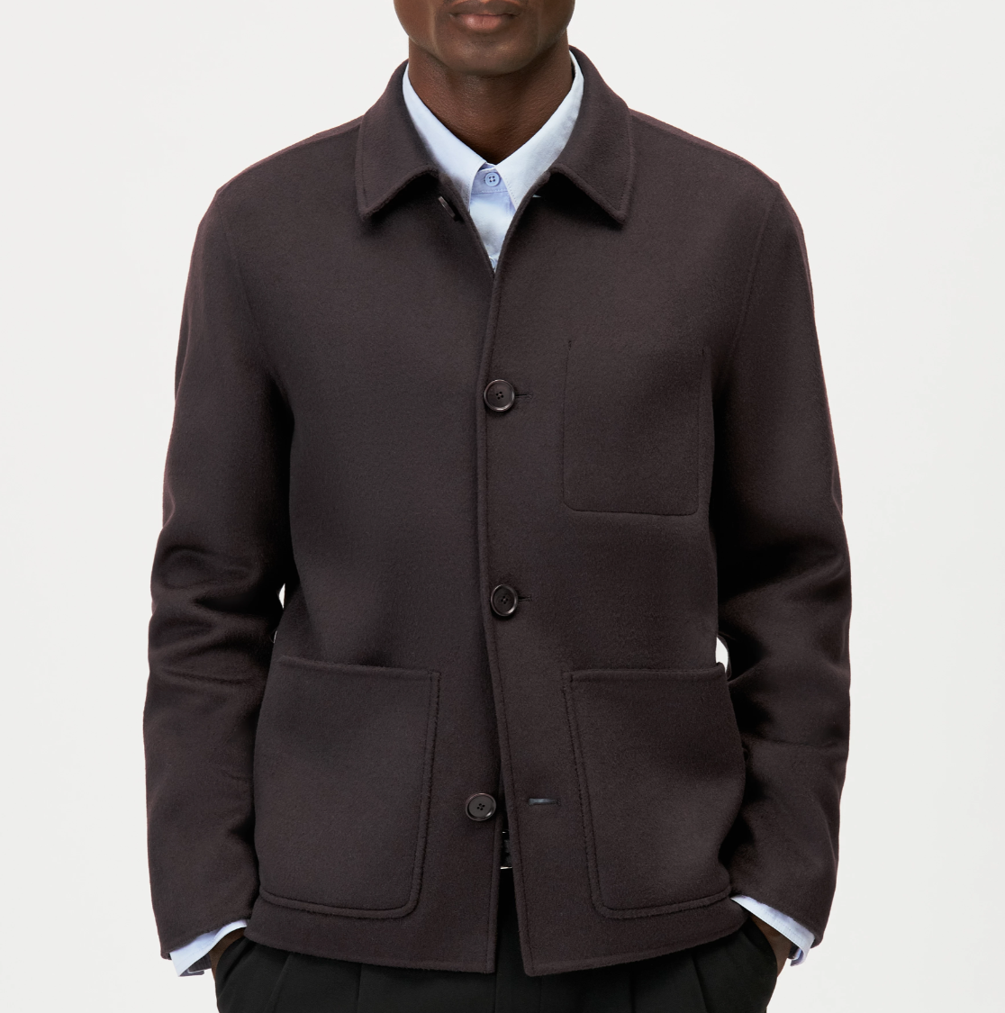 Drykorn MAKONA Wool-Blend Jacket for men in Brown with a regular fit, patch pockets and refined workwear-inspired design. (Kopie)