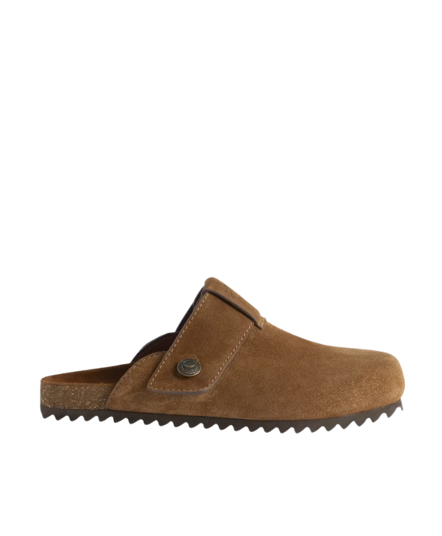 Zadig&Voltaire Santa Fe suede clogs in Cognac with Wings detail and comfortable sole.