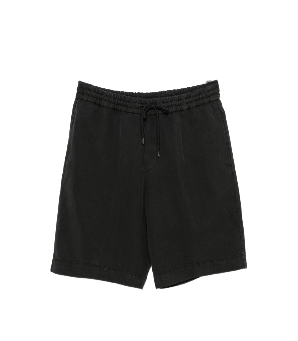 Dondup bermuda shorts in black with drawstring waist, elastic waistband, and clean tailored look.