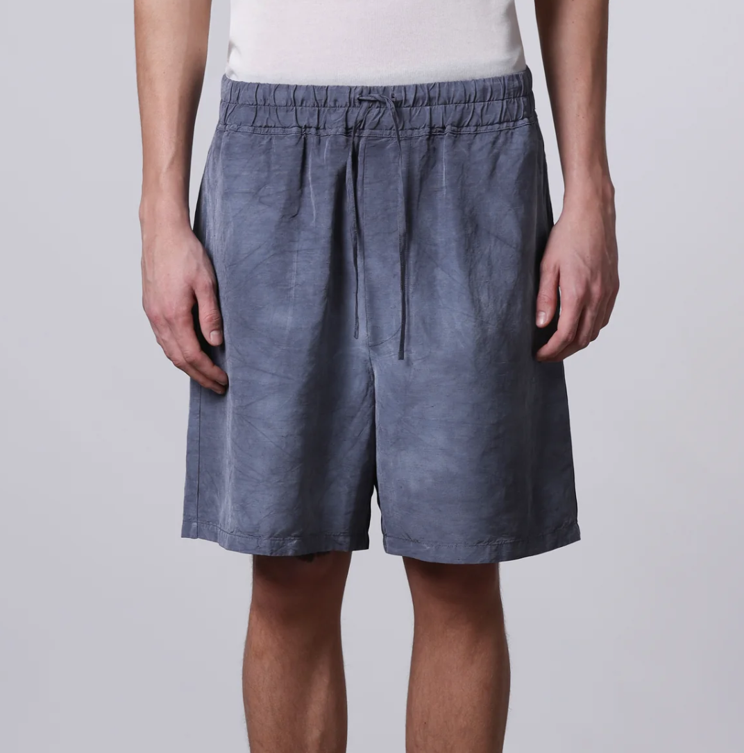 Roberto Collina Men Hand Treated Bermuda Blue