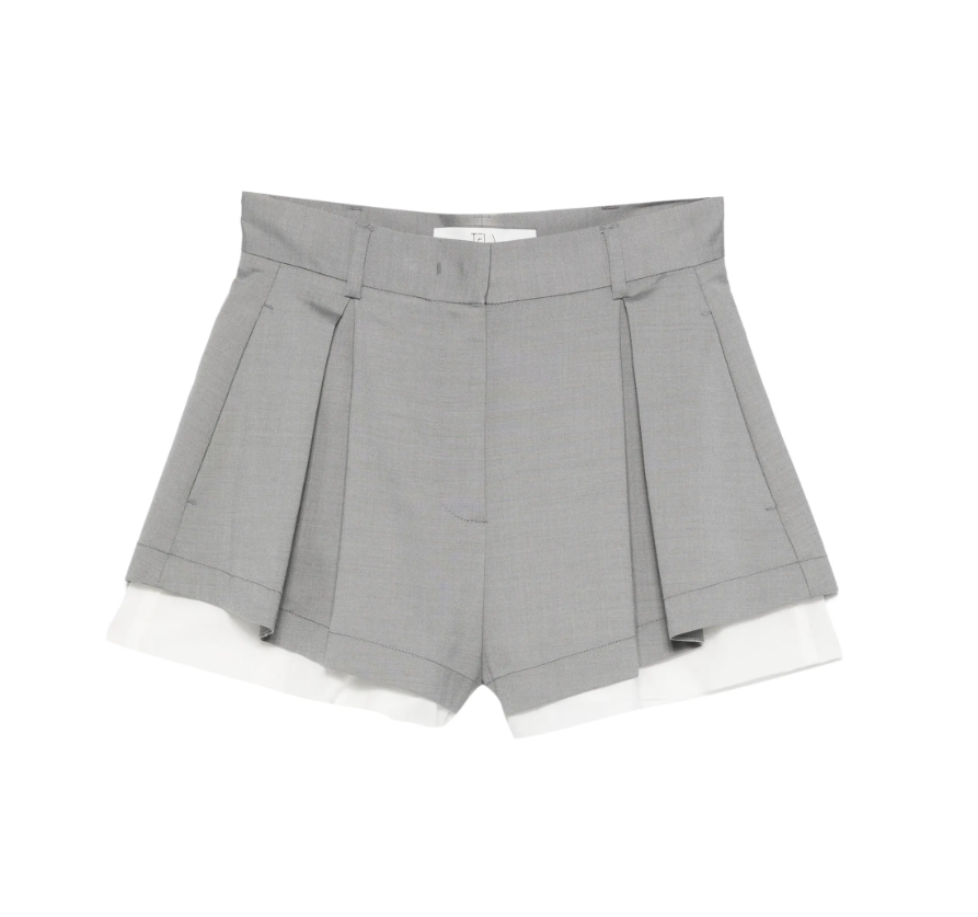 Pleated Layered Shorts