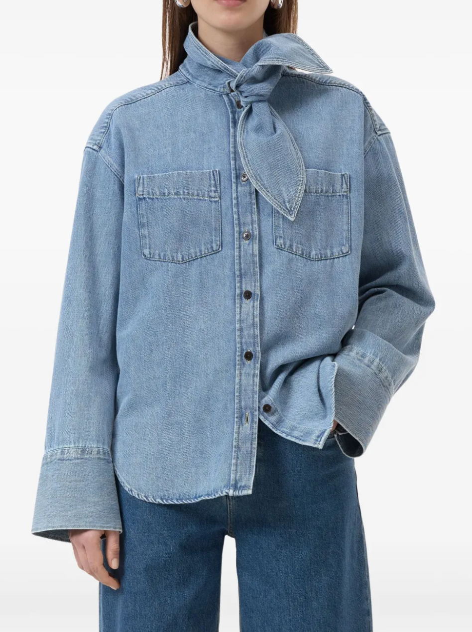 Closed Women Scarf Shirt Light Blue Denim