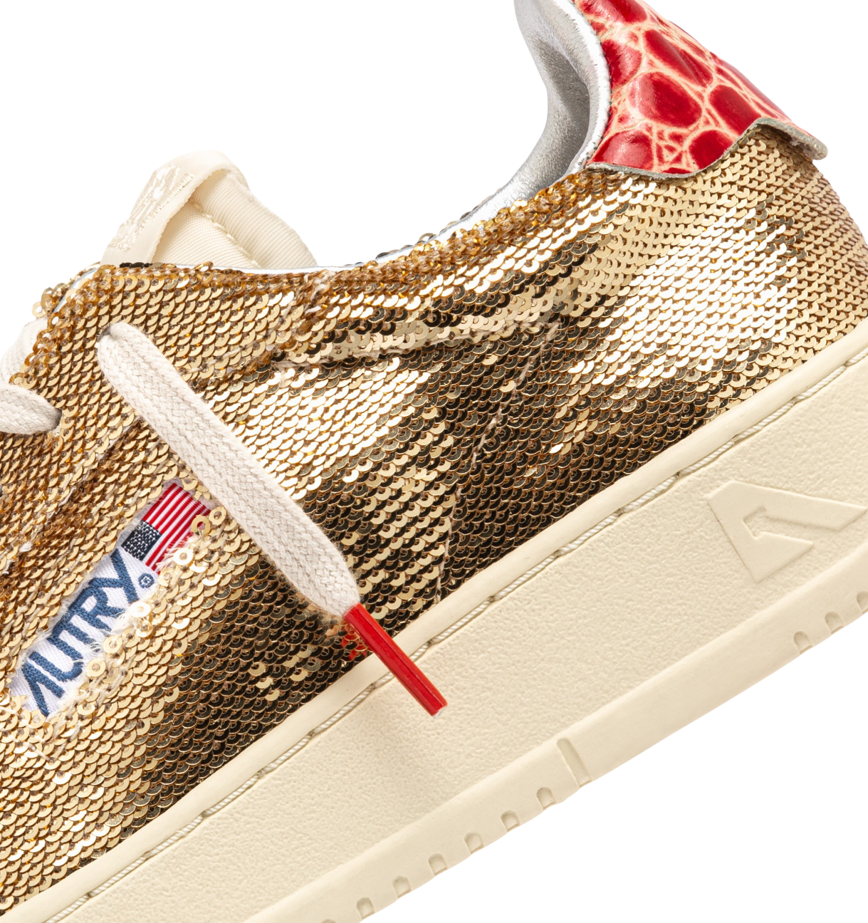 Autry Women’s Dallas Low Sparkling Sneakers Platinum, Bloom Collection  ADLW TI03