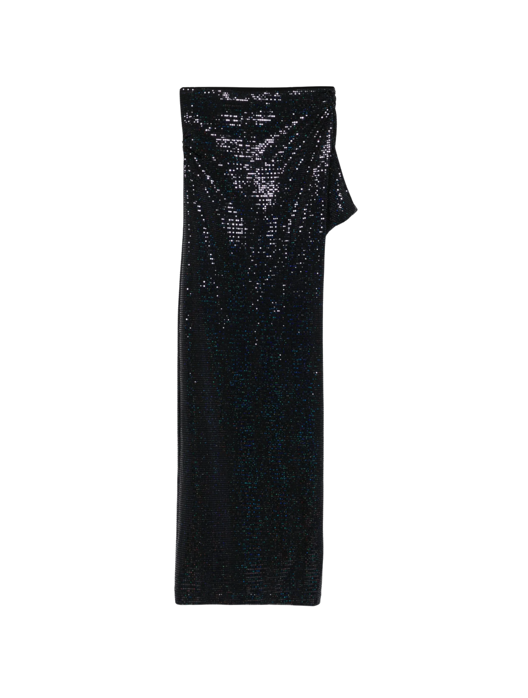 IRO Paris Cubagua black asymmetric sequin skirt with ruched waist and side slit