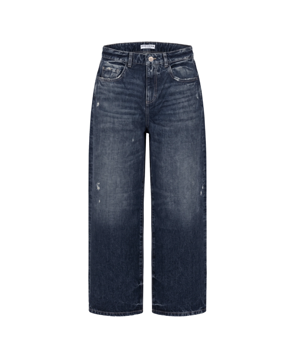 ICON DENIM BEA Wide Leg Jeans for women in After Dark, crafted from 100% cotton rigid denim with a relaxed wide-leg fit and low-rise waist.