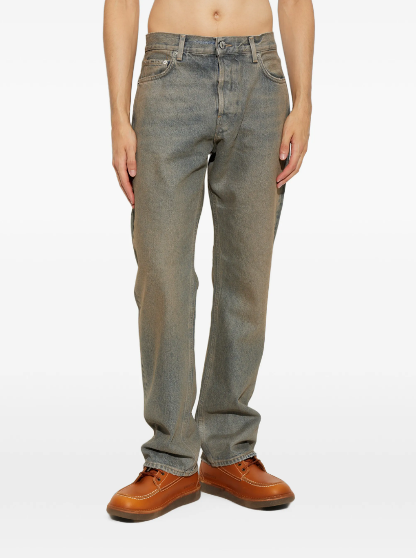 Haikure BLAKE Jeans for men in Ziggy Blue with a straight-leg fit, faded finish and classic five-pocket design. Made in Italy.