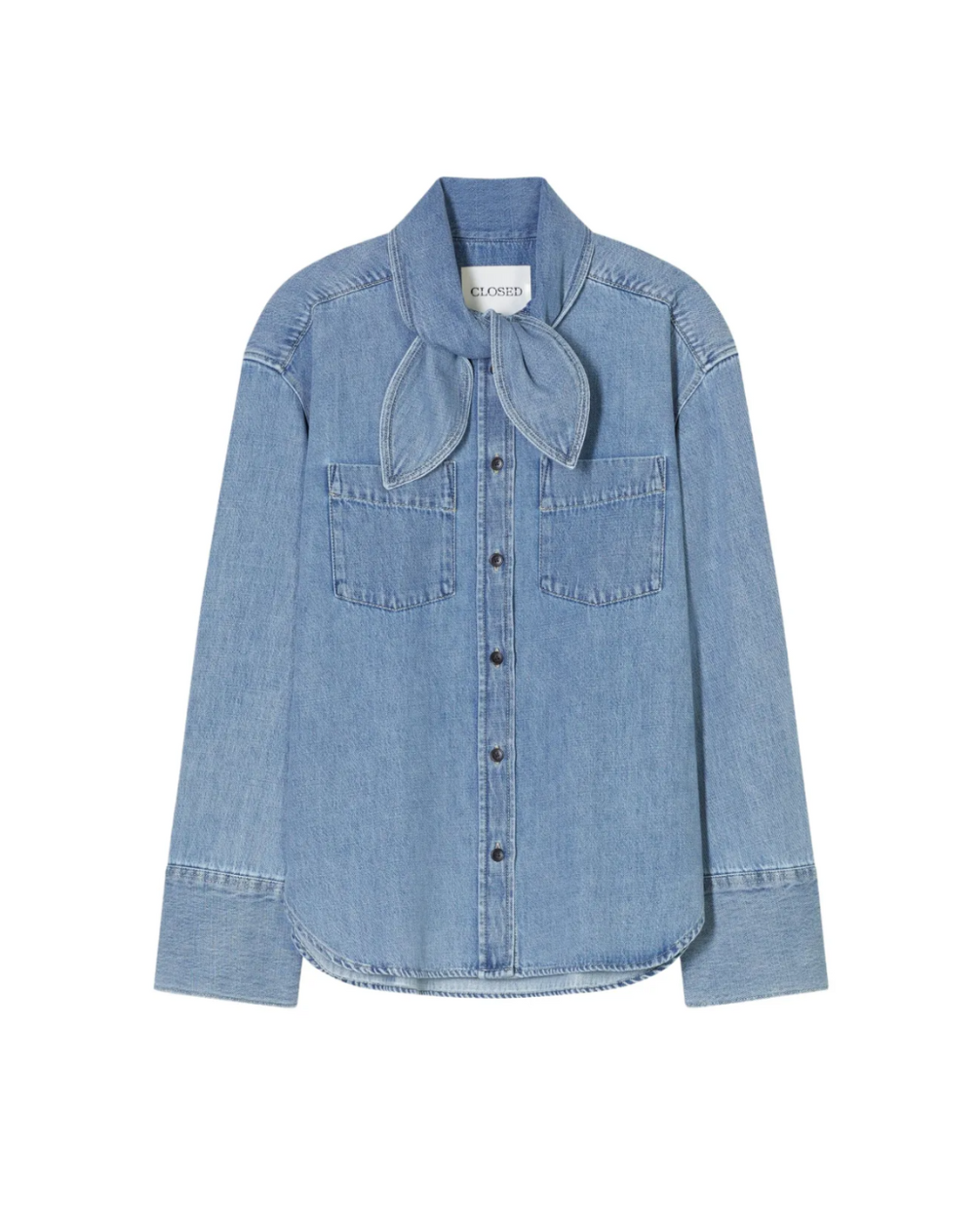 Denim Scarf Shirt