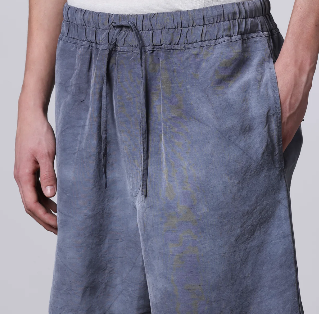 Roberto Collina Men Hand Treated Bermuda Blue