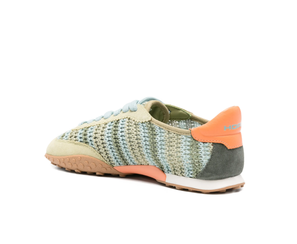 Mint HOFF Bridge Woven Sneakers for women with woven upper, lace-up design, rounded toe, structured sole, and contrasting heel cap.
