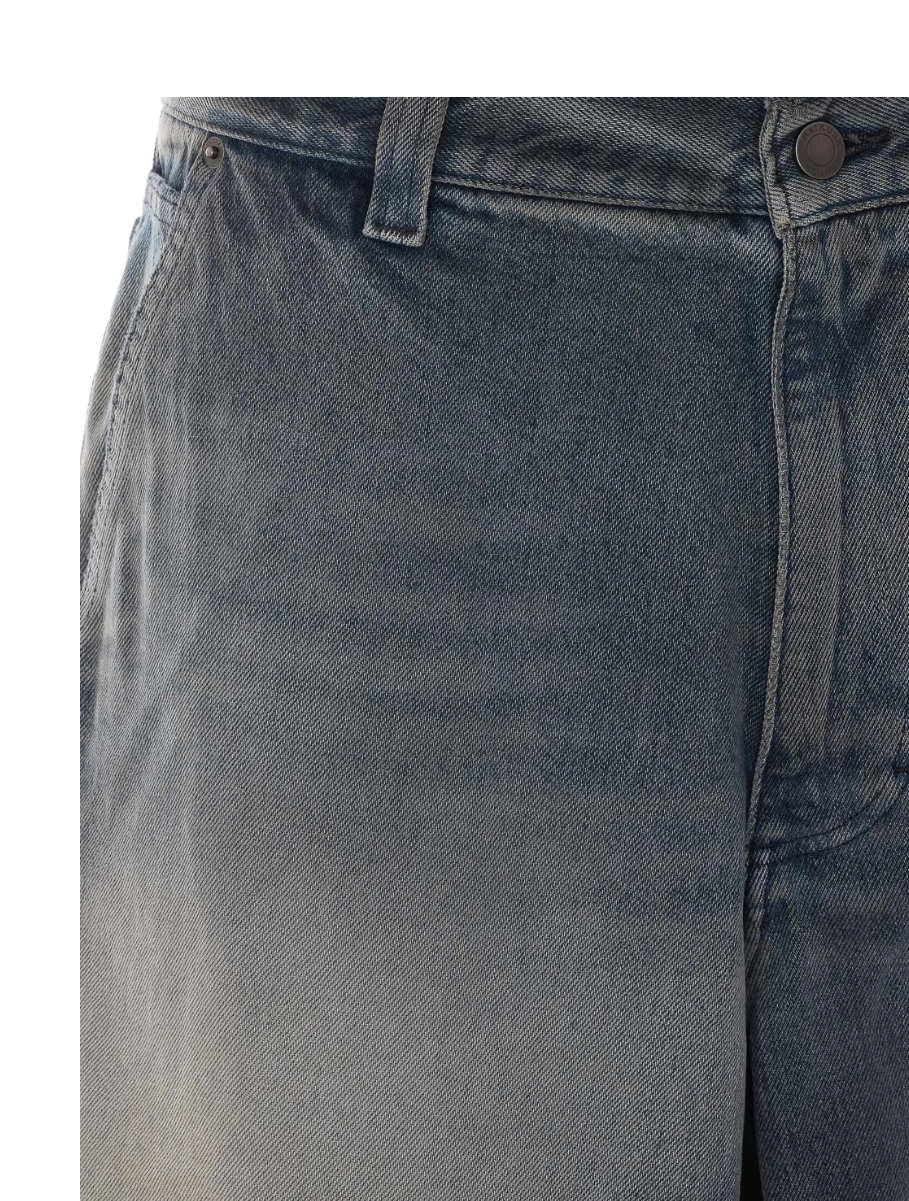 Haikure SIBILLA Jeans for men in Smoke Black with a faded finish, straight fit, hammer loop and utility-inspired patch pockets. Made in Italy.