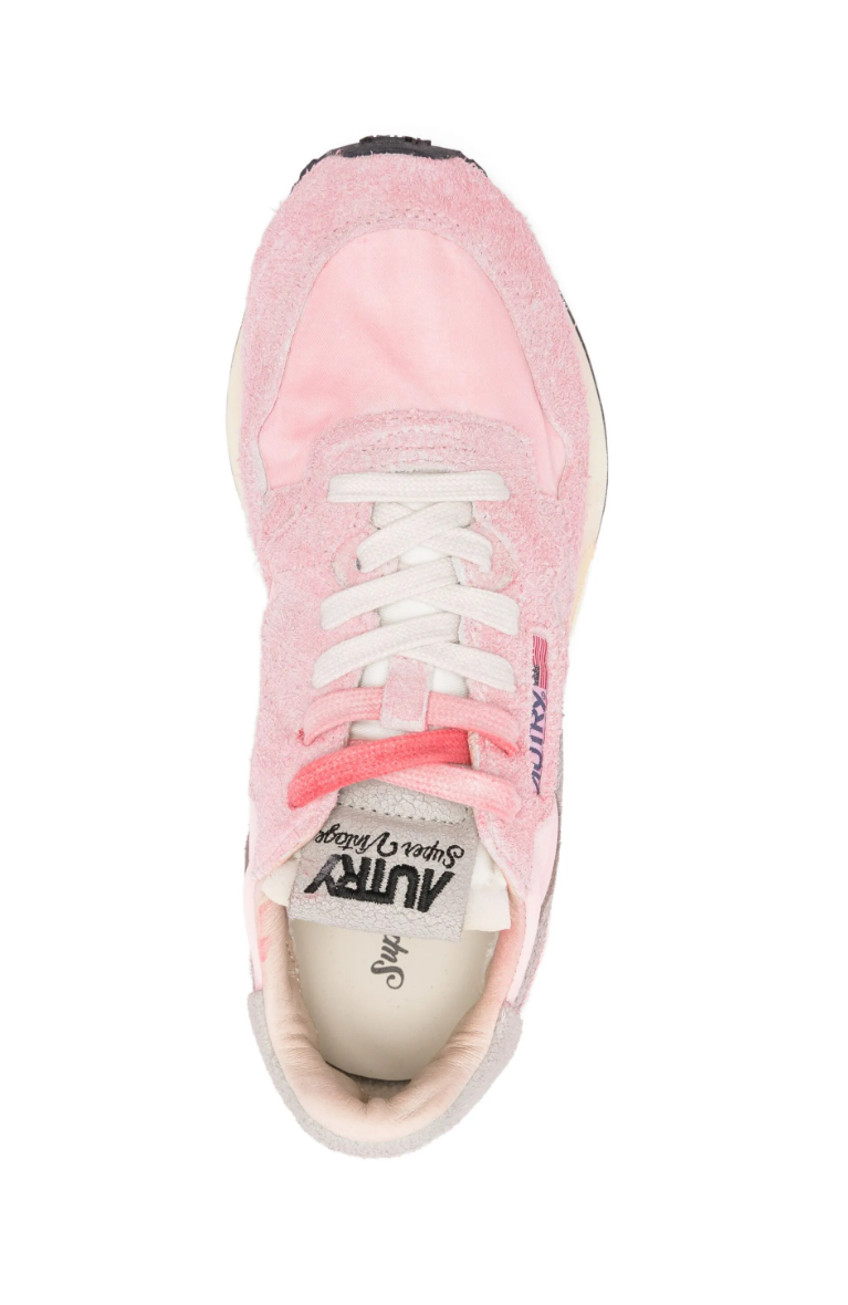 Autry Women Reelwind Suede-Mesh Sneakers Pink