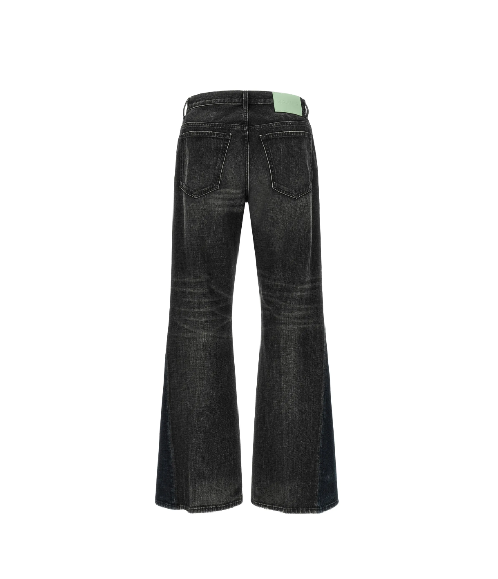 Haikure CLAIRE Jeans for women in Hedwig Black with a flared leg, faded finish, whiskering and classic five-pocket design. Made in Italy.