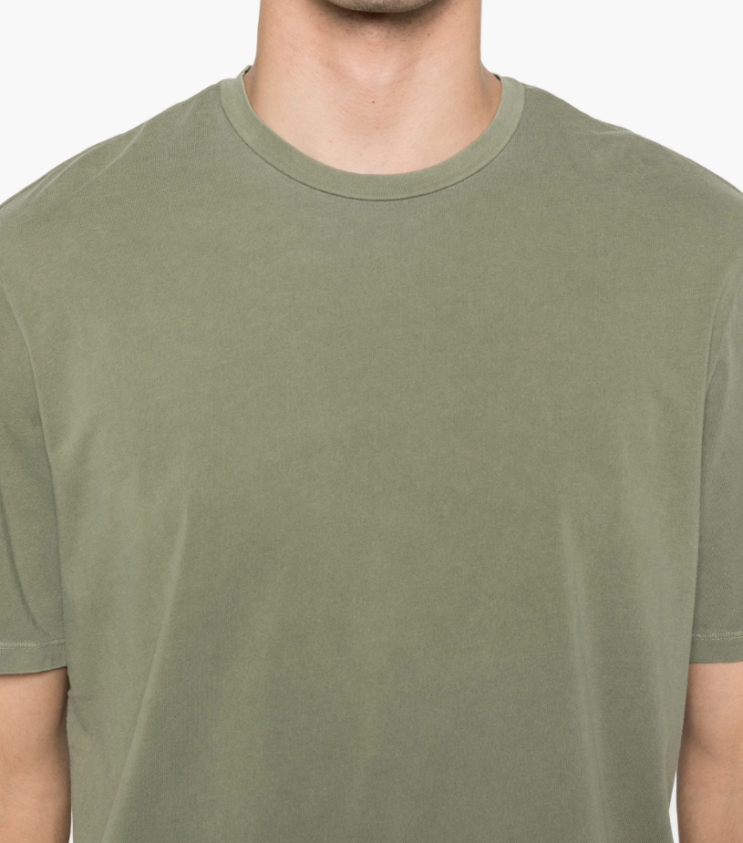 Majestic Filatures Men’s Crew-Neck T-Shirt Matcha Green with short sleeves and straight hem