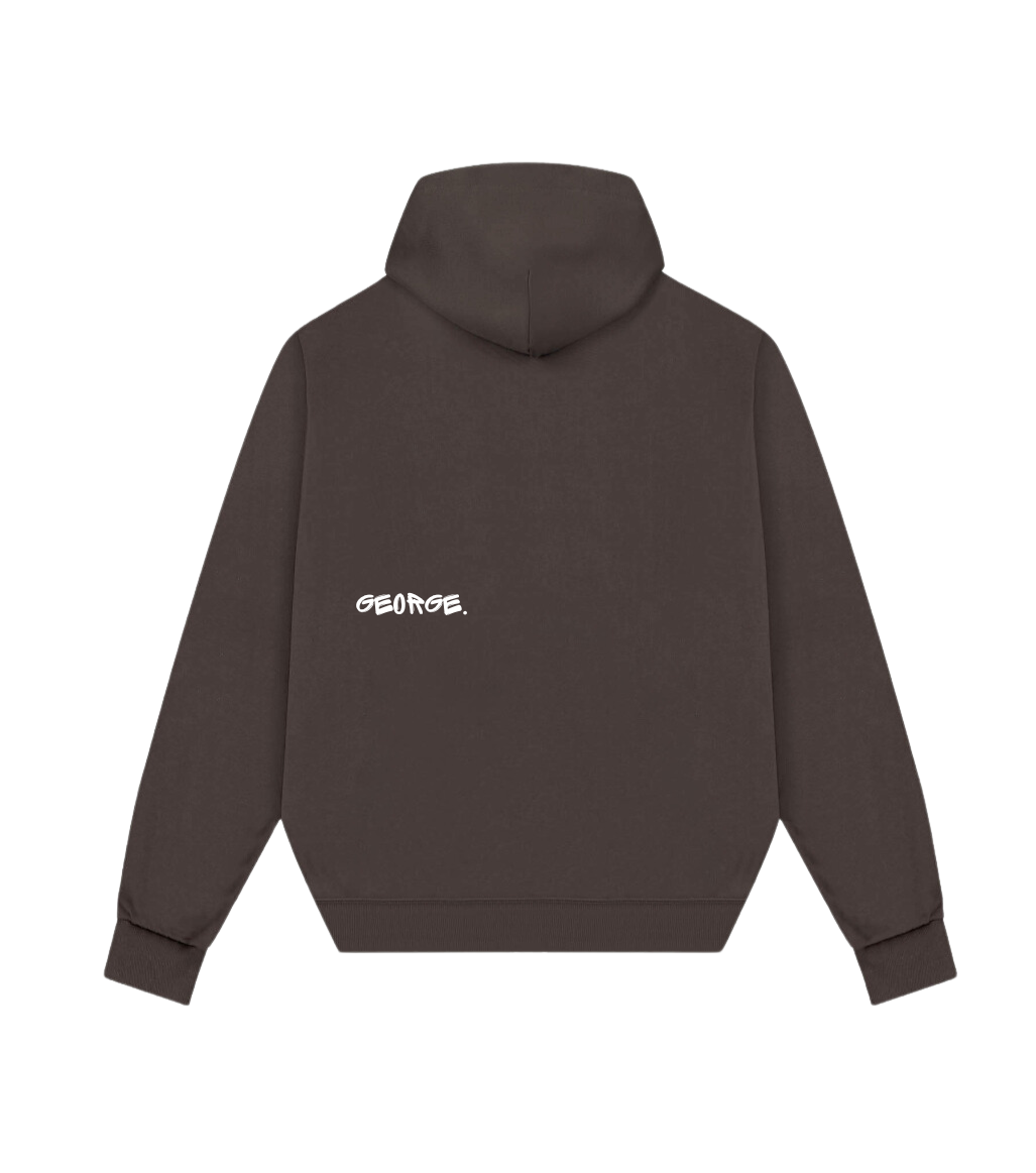 GEORGE. STUDIOS ECHO Heavyweight Unisex Hoodie in colour chocolate