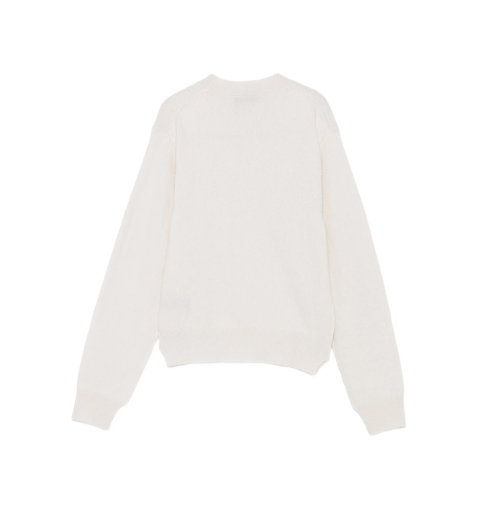 HAIKURE ROSE Sweater in Snow featuring a relaxed silhouette, dropped shoulders and ribbed trims. Made in Italy.